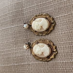 Vintage Cameo Earrings, Pre-loved